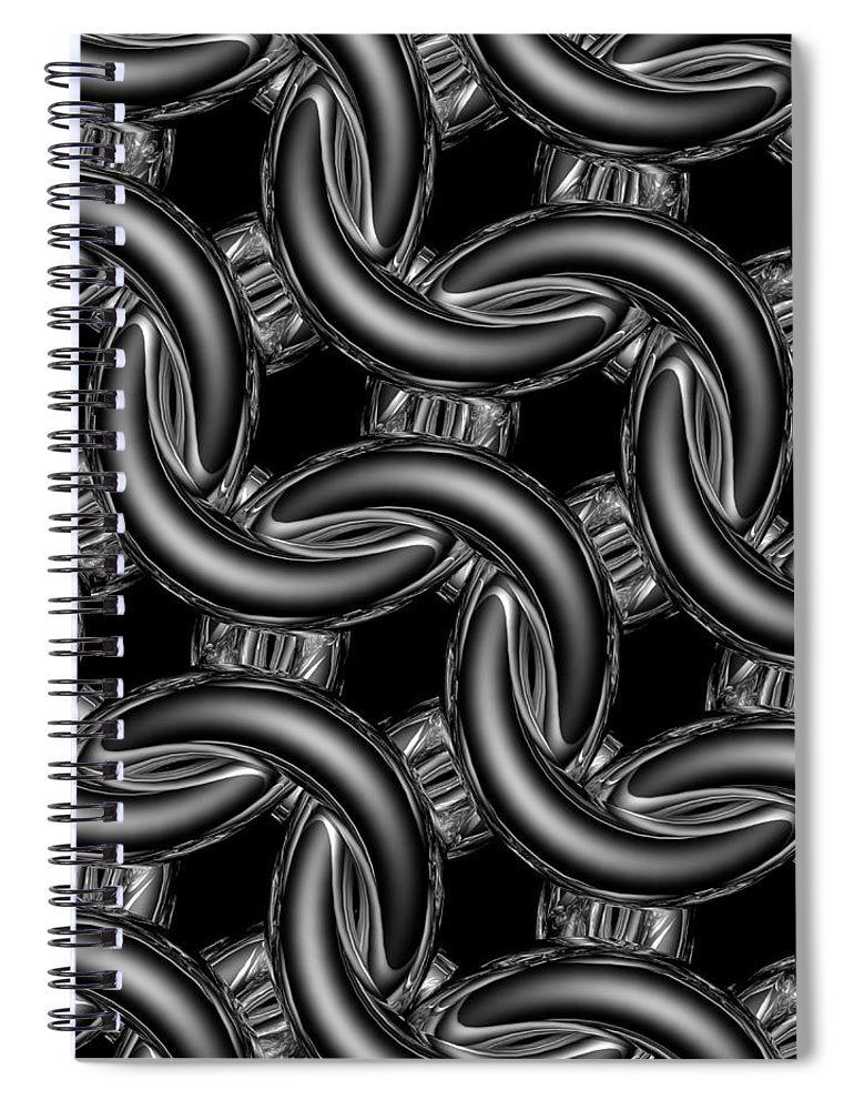 Black Glass Maille Spiral Notebook
