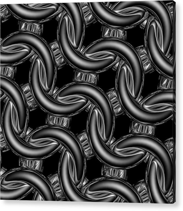 Black Glass Maille Acrylic Print