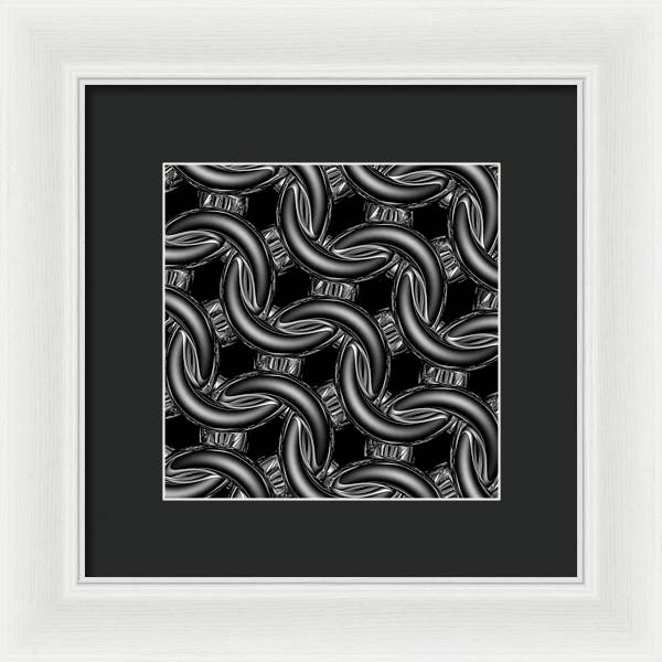 Black Glass Maille Framed Print