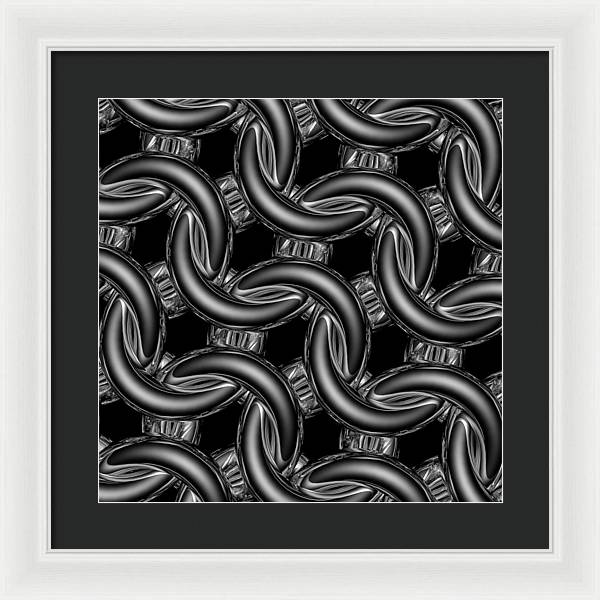 Black Glass Maille Framed Print