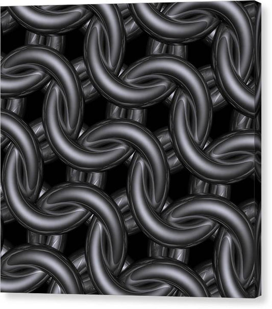 Black Silver Maille Canvas Print