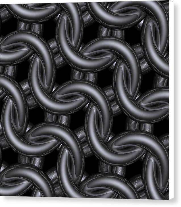 Black Silver Maille Canvas Print