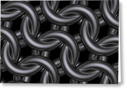 Black Silver Maille Greeting Card