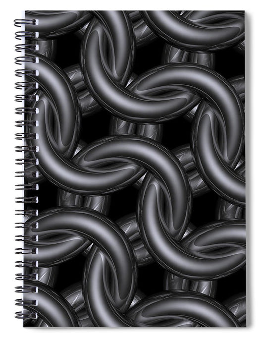 Black Silver Maille Spiral Notebook