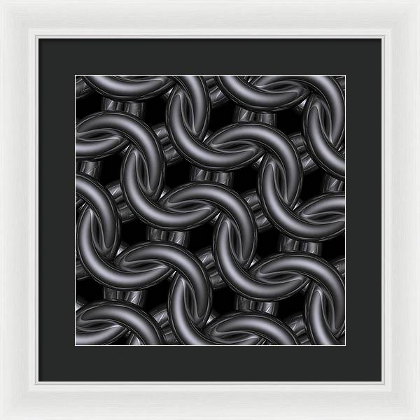 Black Silver Maille Framed Print