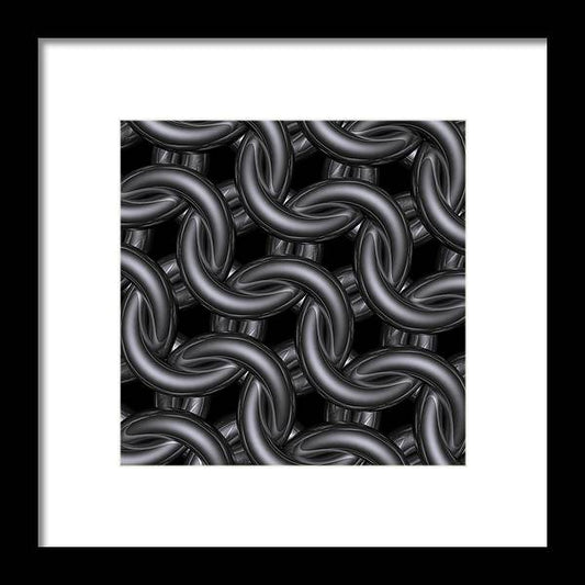 Black Silver Maille Framed Print
