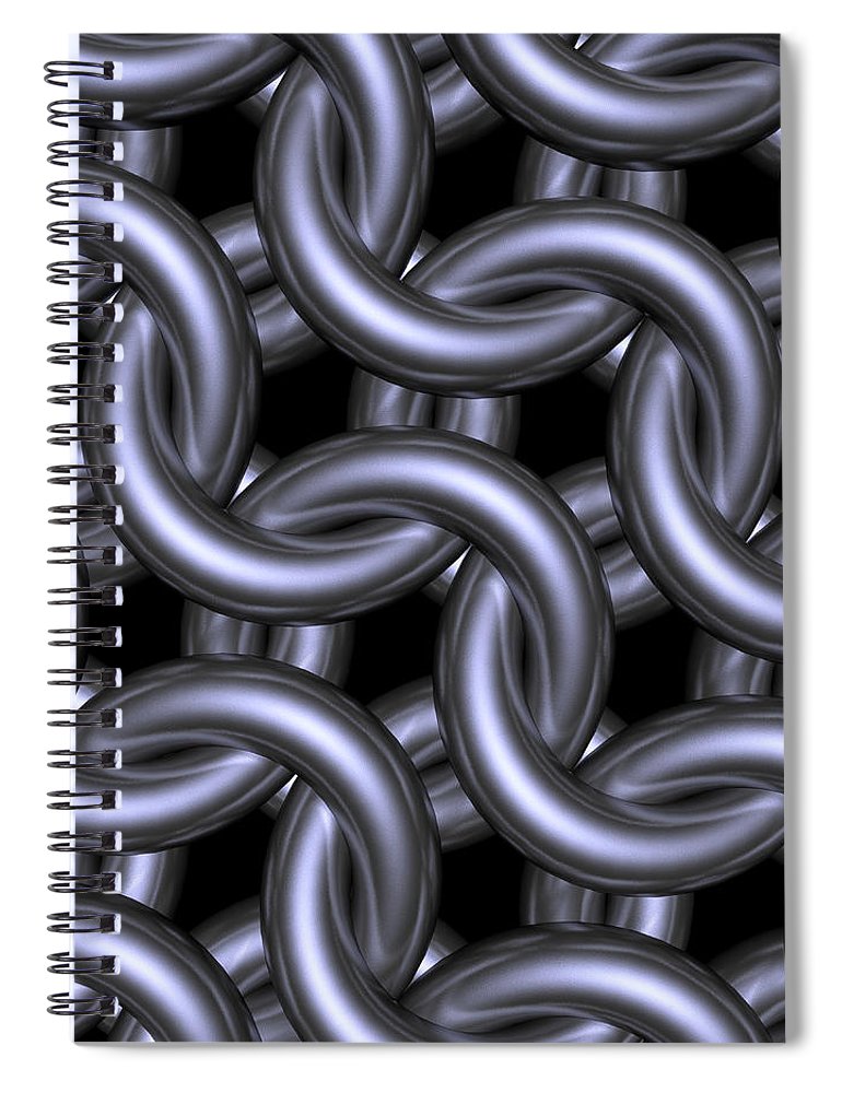 Black Steel Maille Spiral Notebook