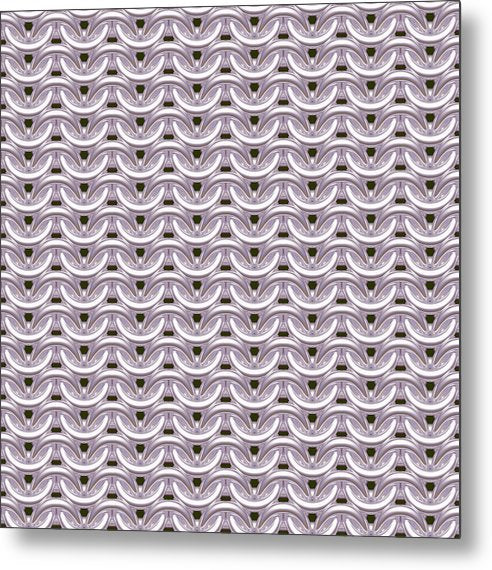 Cloudy Silver Maille Metal Print