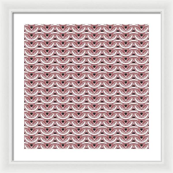 Peachy Rose Maille Framed Print