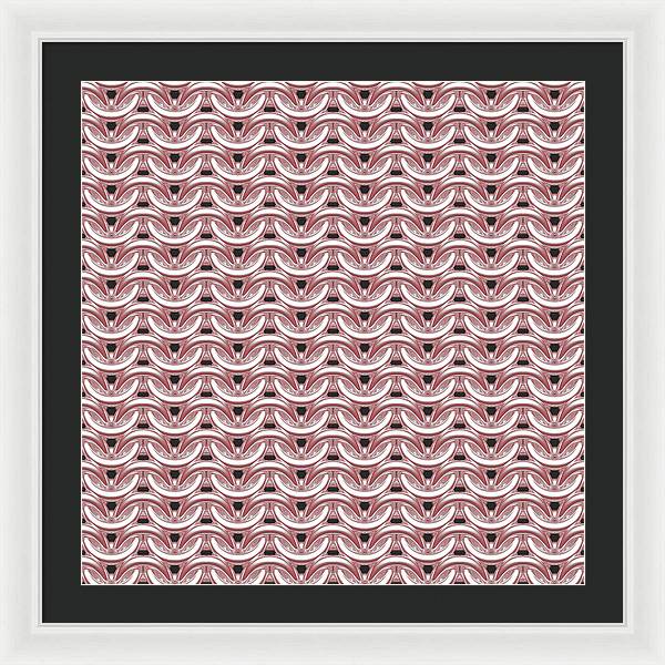 Peachy Rose Maille Framed Print