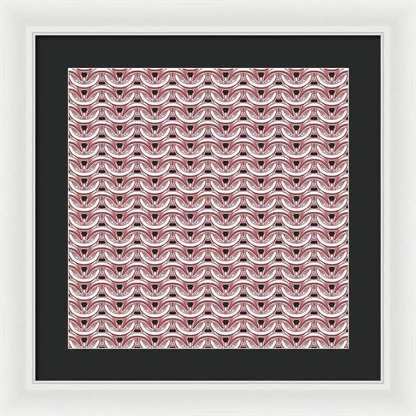 Peachy Rose Maille Framed Print