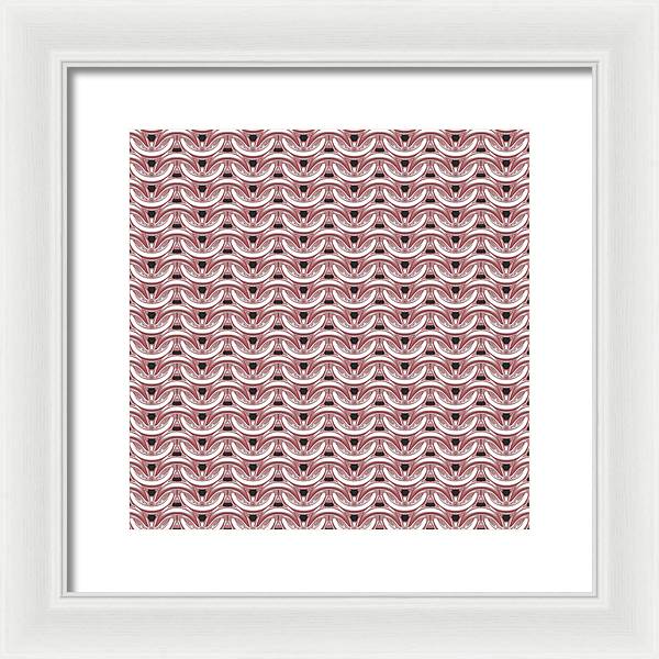 Peachy Rose Maille Framed Print