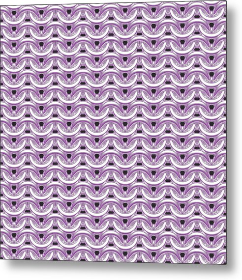 Silver Pink Maille Metal Print