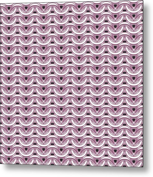 Silver Rose Maille Metal Print